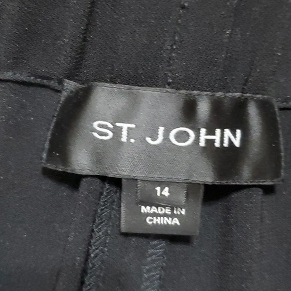 St. John wide leg black side zip classic dress pants - Picture 4 of 7